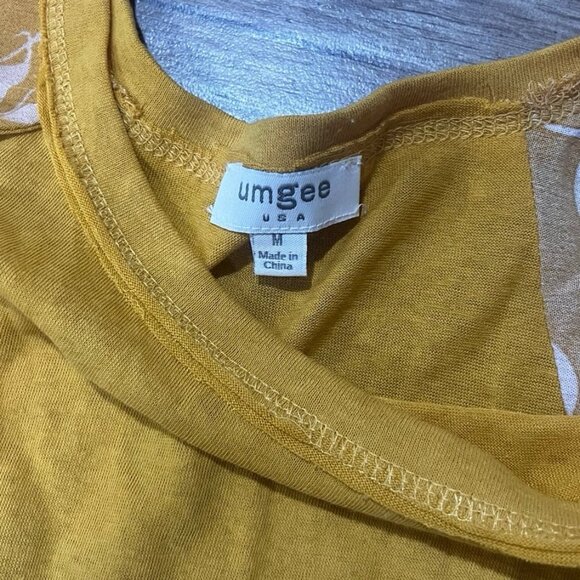 Umgee Mixed Print Top w/ Frayed Edge Trim - Picture 2 of 3